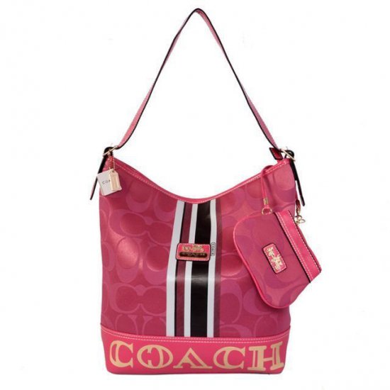 Coach In Signature Medium Fuchsia Shoulder Bags AYI | Women